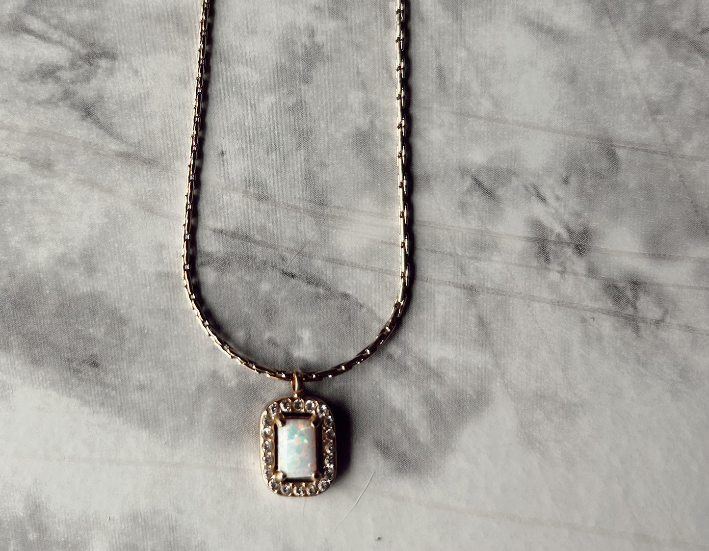 Opal Gold Accent 18 inch Necklace