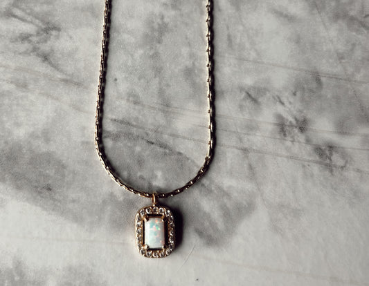 Opal Gold Accent 18 inch Necklace