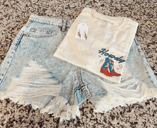 Evie High Rise Denim Shorts