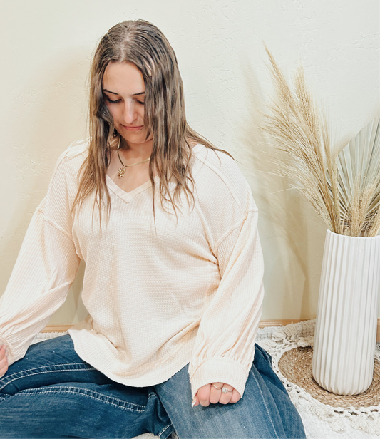 Sophia Waffle Knit Top