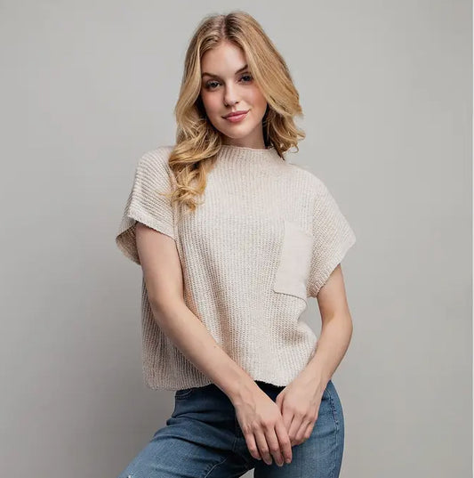 Sarah Rib-Knit Sweater Top