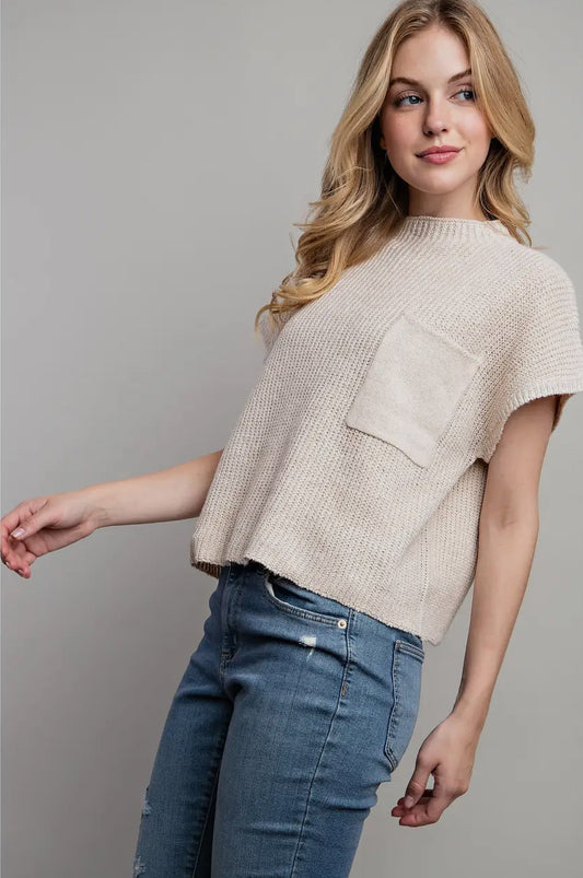 Sarah Rib-Knit Sweater Top