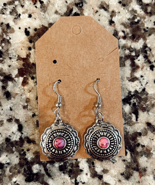 Pink Concho Earrings
